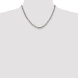 Sterling Silver Rhodium-plated 4.8mm Double Diamond-cut Curb Chain - QD-3154C6CA-6901