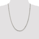 Sterling Silver Rhodium-plated 4.9mm Beveled Oval Cable Chain - QC-A6B420F8-2120