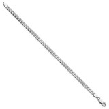 Sterling Silver Rhodium-plated 4mm Beveled Curb Chain - QF-1179329F-2339