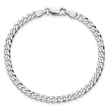 Sterling Silver Rhodium-plated 4mm Beveled Curb Chain - QF-1179329F-2339