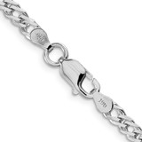 Sterling Silver Rhodium-plated 4mm Beveled Curb Chain - QF-70D93D60-5290