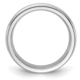 Sterling Silver Rhodium-plated 4mm Comfort Fit Milgrain Size 7 Band