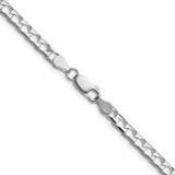 Sterling Silver Rhodium-plated 4mm D/C Square Curb Chain - QF-3E837FF9-8880