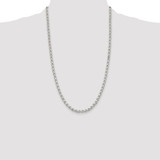 Sterling Silver Rhodium-plated 4mm Diamond-cut Rolo Chain - QF-754854E9-5311