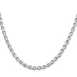 Sterling Silver Rhodium-plated 4mm Diamond-cut Rolo Chain - QF-8C81FAB5-2023