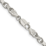 Sterling Silver Rhodium-plated 4mm Diamond-cut Rolo Chain - QF-95338ADD-8242
