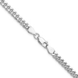 Sterling Silver Rhodium-plated 4mm Domed w/ Side D/C Curb Chain - QR-025C26B2-1149