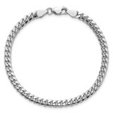 Sterling Silver Rhodium-plated 4mm Domed w/ Side D/C Curb Chain - QR-75CD2306-7751