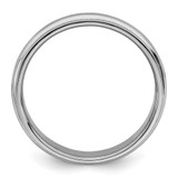 Sterling Silver Rhodium-plated 4mm Half Round Milgrain Size 9 Band