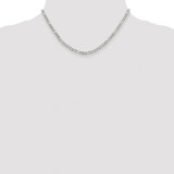 Sterling Silver Rhodium-plated 4mm Pav‚ Flat Figaro Chain - QF-6D9A8B7F-6570