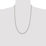 Sterling Silver Rhodium-plated 4mm Pav‚ Flat Figaro Chain - QF-A7D0272B-9607