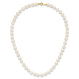 14k 5-6mm White Semi-Round Freshwater Cultured Pearl 12 inch Necklace