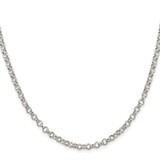 Sterling Silver Rhodium-plated 4mm Rolo Chain - QF-2F2C4DD5-3678