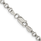 Sterling Silver Rhodium-plated 4mm Rolo Chain - QF-E50C3E3E-4259