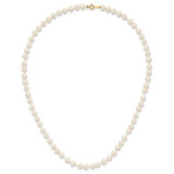 14k 5-6mm White Semi-Round Freshwater Cultured Pearl 16 inch Necklace