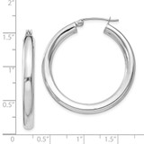 Sterling Silver Rhodium-plated 4mm Round Hoop Earrings - QE-15D7093E-5198