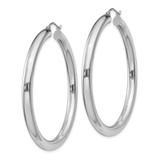 Sterling Silver Rhodium-plated 4mm Round Hoop Earrings - QE-330B2A8D-6977