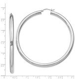 Sterling Silver Rhodium-plated 4mm Round Hoop Earrings - QE-C83DB347-2650