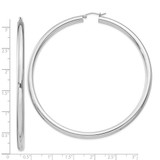 Sterling Silver Rhodium-plated 4mm Round Hoop Earrings - QE-CBD7D98C-4695