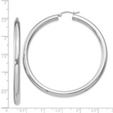 Sterling Silver Rhodium-plated 4mm Round Hoop Earrings - QE-D59FB6B8-5807