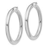 Sterling Silver Rhodium-plated 4mm Round Hoop Earrings - QE-FA821448-2001
