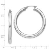 Sterling Silver Rhodium-plated 4mm Round Hoop Earrings - QE-FA821448-2001
