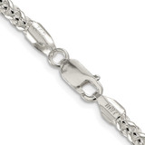 Sterling Silver Rhodium-plated 4mm Round Spiga Chain - QS-04AF3C5F-7176