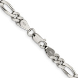 Sterling Silver Rhodium-plated 5.25mm Figaro Chain - QF-10CE2585-4513