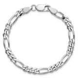 Sterling Silver Rhodium-plated 5.25mm Figaro Chain - QF-2281EEFC-3018
