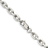 Sterling Silver Rhodium-plated 5.4mm Beveled Oval Cable Chain - QC-3576B7F1-7298
