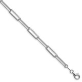 Sterling Silver Rhodium-plated 5.5mm D/C Paperclip Chain - QD-22EEB51A-3742