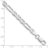 Sterling Silver Rhodium-plated 5.5mm Figaro Anchor Chain - QA-1EBA8C20-2558