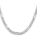 Sterling Silver Rhodium-plated 5.5mm Figaro Anchor Chain - QA-F184705B-4575