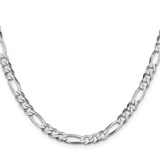Sterling Silver Rhodium-plated 5.5mm Lightweight Flat Figaro Chain - QM-742329A3-2537