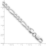 Sterling Silver Rhodium-plated 5.5mm Lightweight Flat Figaro Chain - QM-800747AC-1668