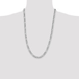 Sterling Silver Rhodium-plated 5.5mm Lightweight Flat Figaro Chain - QM-83FB8A1C-4223