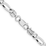 Sterling Silver Rhodium-plated 5.5mm Lightweight Flat Figaro Chain - QM-E6ED6128-4581