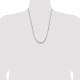 Sterling Silver Rhodium-plated 5.65mm Concave Beveled Curb Chain - QC-12153C07-2163