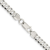 Sterling Silver Rhodium-plated 5.65mm Concave Beveled Curb Chain - QC-82DB0915-7445
