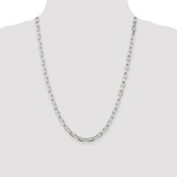 Sterling Silver Rhodium-plated 5.75mm Diamond-cut Long Link Cable Chain - QA-84F6BE82-2338