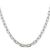 Sterling Silver Rhodium-plated 5.75mm Diamond-cut Long Link Cable Chain - QA-B78F616B-7420