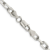 Sterling Silver Rhodium-plated 5.75mm Diamond-cut Long Link Cable Chain - QA-B78F616B-7420