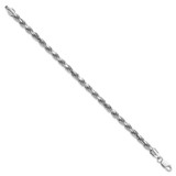 Sterling Silver Rhodium-plated 5.75mm Diamond-cut Rope Chain - QD-3446BA9C-9434