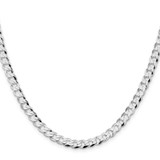 Sterling Silver Rhodium-plated 5.75mm Flat Curb Chain - QL-03F91B33-8143