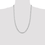 Sterling Silver Rhodium-plated 5.75mm Flat Curb Chain - QL-7B45C87B-5057