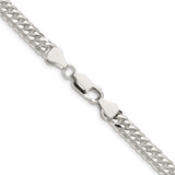 Sterling Silver Rhodium-plated 5.7mm Double Diamond-cut Curb Chain - QD-A5F9CB79-9962