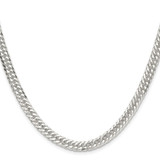 Sterling Silver Rhodium-plated 5.7mm Double Diamond-cut Curb Chain - QD-DB91AD2B-5056