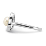 Sterling Silver Rhodium-plated 5-6mm White Freshwater Cultured Pearl Heart Ring - QR-C22A7312-9912