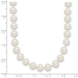 Sterling Silver Rhodium-plated 5-6mm White Near-Round Freshwater Cultured Pearl 28 inch Necklace