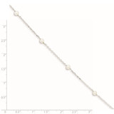 Sterling Silver Rhodium-plated 5-6mm White Round Freshwater Cultured Pearl 5-Station 7 inch Bracelet